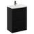 Napoli Matt Black 600mm Floor Standing Vanity Unit with 1 Tap Hole Curved Basin and 2 Drawers with Gunmetal Grey Handles Left Hand View