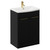 Napoli Matt Black 600mm Floor Standing Vanity Unit with 1 Tap Hole Curved Basin and 2 Doors with Brushed Brass Handles Left Hand View