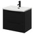 Napoli Matt Black 600mm Wall Mounted Vanity Unit with 1 Tap Hole Curved Basin and 2 Drawers with Matt Black Handles Right Hand View
