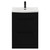 Napoli Matt Black 600mm Floor Standing Vanity Unit with 1 Tap Hole Curved Basin and 2 Drawers with Matt Black Handles View from Front