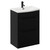 Napoli Matt Black 600mm Floor Standing Vanity Unit with 1 Tap Hole Curved Basin and 2 Drawers with Matt Black Handles Left Hand View