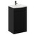 Napoli Matt Black 500mm Floor Standing Vanity Unit with 1 Tap Hole Curved Basin and 2 Doors with Gunmetal Grey Handles Left Hand View