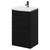 Napoli Matt Black 500mm Floor Standing Vanity Unit with 1 Tap Hole Curved Basin and 2 Drawers with Gunmetal Grey Handles Right Hand View