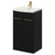 Napoli Matt Black 500mm Floor Standing Vanity Unit with 1 Tap Hole Curved Basin and 2 Doors with Brushed Brass Handles Right Hand View