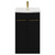 Napoli Matt Black 500mm Floor Standing Vanity Unit with 1 Tap Hole Curved Basin and 2 Doors with Brushed Brass Handles View from Front