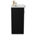 Napoli Matt Black 500mm Floor Standing Vanity Unit with 1 Tap Hole Curved Basin and 2 Doors with Brushed Brass Handles View from Side