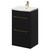 Napoli Matt Black 500mm Floor Standing Vanity Unit with 1 Tap Hole Curved Basin and 2 Drawers with Brushed Brass Handles Right Hand View