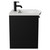 Napoli Matt Black 500mm Wall Mounted Vanity Unit with 1 Tap Hole Curved Basin and Single Drawer with Matt Black Handle View from Side