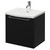 Napoli Matt Black 500mm Wall Mounted Vanity Unit with 1 Tap Hole Curved Basin and Single Drawer with Chrome Handle Right Hand View