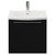 Napoli Matt Black 500mm Wall Mounted Vanity Unit with 1 Tap Hole Curved Basin and Single Drawer with Chrome Handle View from Front