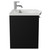 Napoli Matt Black 500mm Wall Mounted Vanity Unit with 1 Tap Hole Curved Basin and Single Drawer with Chrome Handle View from Side