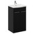 Napoli Matt Black 500mm Floor Standing Vanity Unit with 1 Tap Hole Curved Basin and 2 Doors with Chrome Handles Left Hand View