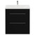 Napoli Matt Black 800mm Floor Standing Vanity Unit with 1 Tap Hole Basin and 2 Drawers with Chrome Handles View from Front