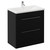 Napoli Matt Black 800mm Floor Standing Vanity Unit with 1 Tap Hole Basin and 2 Drawers with Chrome Handles Left Hand View