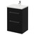 Napoli Matt Black 600mm Floor Standing Vanity Unit with 1 Tap Hole Basin and 2 Drawers with Chrome Handles Right Hand View