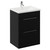 Napoli Matt Black 600mm Floor Standing Vanity Unit with 1 Tap Hole Basin and 2 Drawers with Chrome Handles Left Hand View