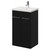Napoli Matt Black 500mm Floor Standing Vanity Unit with 1 Tap Hole Basin and 2 Doors with Chrome Handles Right Hand View