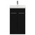 Napoli Matt Black 500mm Floor Standing Vanity Unit with 1 Tap Hole Basin and 2 Doors with Chrome Handles View from Front