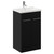 Napoli Matt Black 500mm Floor Standing Vanity Unit with 1 Tap Hole Basin and 2 Doors with Chrome Handles Left Hand View