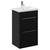 Napoli Matt Black 500mm Floor Standing Vanity Unit with 1 Tap Hole Basin and 2 Drawers with Chrome Handles Left Hand View