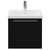 Napoli Matt Black 500mm Wall Mounted Vanity Unit with 1 Tap Hole Basin and Single Drawer with Chrome Handle View from Front