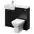 Napoli Combination Matt Black 1000mm Vanity Unit Toilet Suite with Left Hand Square Semi Recessed 1 Tap Hole Basin and 2 Doors with Chrome Handles Right Hand View