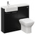 Napoli Combination Matt Black 1000mm Vanity Unit Toilet Suite with Left Hand Square Semi Recessed 1 Tap Hole Basin and 2 Doors with Chrome Handles Left Hand View