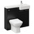 Napoli Combination Matt Black 1000mm Vanity Unit Toilet Suite with Right Hand Square Semi Recessed 1 Tap Hole Basin and 2 Doors with Chrome Handles Left Hand View