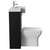 Napoli Combination Matt Black 1000mm Vanity Unit Toilet Suite with Right Hand Square Semi Recessed 1 Tap Hole Basin and 2 Doors with Chrome Handles View from Side