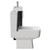 Napoli Compact Matt Black 400mm Cloakroom Vanity Unit and Toilet Suite including Paulo Toilet and Floor Standing Vanity Unit with Single Door and Chrome Handle View from Side