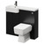 Napoli Combination Matt Black 1000mm Vanity Unit Toilet Suite with Left Hand Round Semi Recessed 1 Tap Hole Basin and 2 Doors with Gunmetal Grey Handles Right Hand View