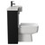 Napoli Combination Matt Black 1000mm Vanity Unit Toilet Suite with Right Hand Round Semi Recessed 1 Tap Hole Basin and 2 Doors with Matt Black Handles View from Side