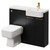 Napoli Combination Matt Black 1000mm Vanity Unit Toilet Suite with Right Hand Round Semi Recessed 1 Tap Hole Basin and 2 Doors with Brushed Brass Handles Right Hand View