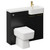 Napoli Combination Matt Black 1000mm Vanity Unit Toilet Suite with Right Hand Round Semi Recessed 1 Tap Hole Basin and 2 Doors with Brushed Brass Handles Left Hand View