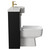 Napoli Combination Matt Black 1000mm Vanity Unit Toilet Suite with Right Hand Round Semi Recessed 1 Tap Hole Basin and 2 Doors with Brushed Brass Handles View from Side