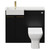 Napoli Combination Matt Black 1000mm Vanity Unit Toilet Suite with Left Hand Square Semi Recessed 1 Tap Hole Basin and 2 Doors with Brushed Brass Handles View from Front