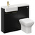 Napoli Combination Matt Black 1000mm Vanity Unit Toilet Suite with Left Hand Square Semi Recessed 1 Tap Hole Basin and 2 Doors with Brushed Brass Handles Left Hand View