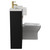 Napoli Combination Matt Black 1000mm Vanity Unit Toilet Suite with Left Hand Square Semi Recessed 1 Tap Hole Basin and 2 Doors with Brushed Brass Handles View from Side