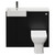 Napoli Combination Matt Black 1000mm Vanity Unit Toilet Suite with Left Hand Square Semi Recessed 1 Tap Hole Basin and 2 Doors with Gunmetal Grey Handles View from Front
