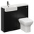 Napoli Combination Matt Black 1000mm Vanity Unit Toilet Suite with Left Hand Square Semi Recessed 1 Tap Hole Basin and 2 Doors with Gunmetal Grey Handles Left Hand View