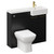 Napoli Combination Matt Black 1000mm Vanity Unit Toilet Suite with Right Hand Square Semi Recessed 1 Tap Hole Basin and 2 Doors with Brushed Brass Handles Left Hand View