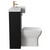 Napoli Combination Matt Black 1000mm Vanity Unit Toilet Suite with Right Hand Square Semi Recessed 1 Tap Hole Basin and 2 Doors with Brushed Brass Handles View from Side
