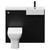 Napoli Combination Matt Black 1000mm Vanity Unit Toilet Suite with Right Hand Square Semi Recessed 1 Tap Hole Basin and 2 Doors with Matt Black Handles View from Front
