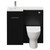 Napoli Combination Matt Black 900mm Vanity Unit Toilet Suite with Left Hand L Shaped 1 Tap Hole Round Basin and Single Door with Chrome Handle View from Front