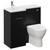 Napoli Combination Matt Black 900mm Vanity Unit Toilet Suite with Left Hand L Shaped 1 Tap Hole Round Basin and Single Door with Chrome Handle Left Hand View