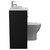 Napoli Combination Matt Black 900mm Vanity Unit Toilet Suite with Left Hand L Shaped 1 Tap Hole Round Basin and Single Door with Chrome Handle View from Side