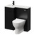Napoli Combination Matt Black 900mm Vanity Unit Toilet Suite with Left Hand L Shaped 1 Tap Hole Round Basin and Single Door with Matt Black Handle Right Hand View