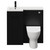 Napoli Combination Matt Black 900mm Vanity Unit Toilet Suite with Left Hand L Shaped 1 Tap Hole Round Basin and Single Door with Matt Black Handle View from Front