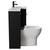 Napoli Combination Matt Black 900mm Vanity Unit Toilet Suite with Right Hand L Shaped 1 Tap Hole Round Basin and Single Door with Matt Black Handle View from Side