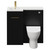 Napoli Combination Matt Black 900mm Vanity Unit Toilet Suite with Left Hand L Shaped 1 Tap Hole Round Basin and Single Door with Brushed Brass Handle View from Front